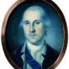 Miniature portrait, George Washington, by Charles Willson Peale (watercolor on ivory, 1776)